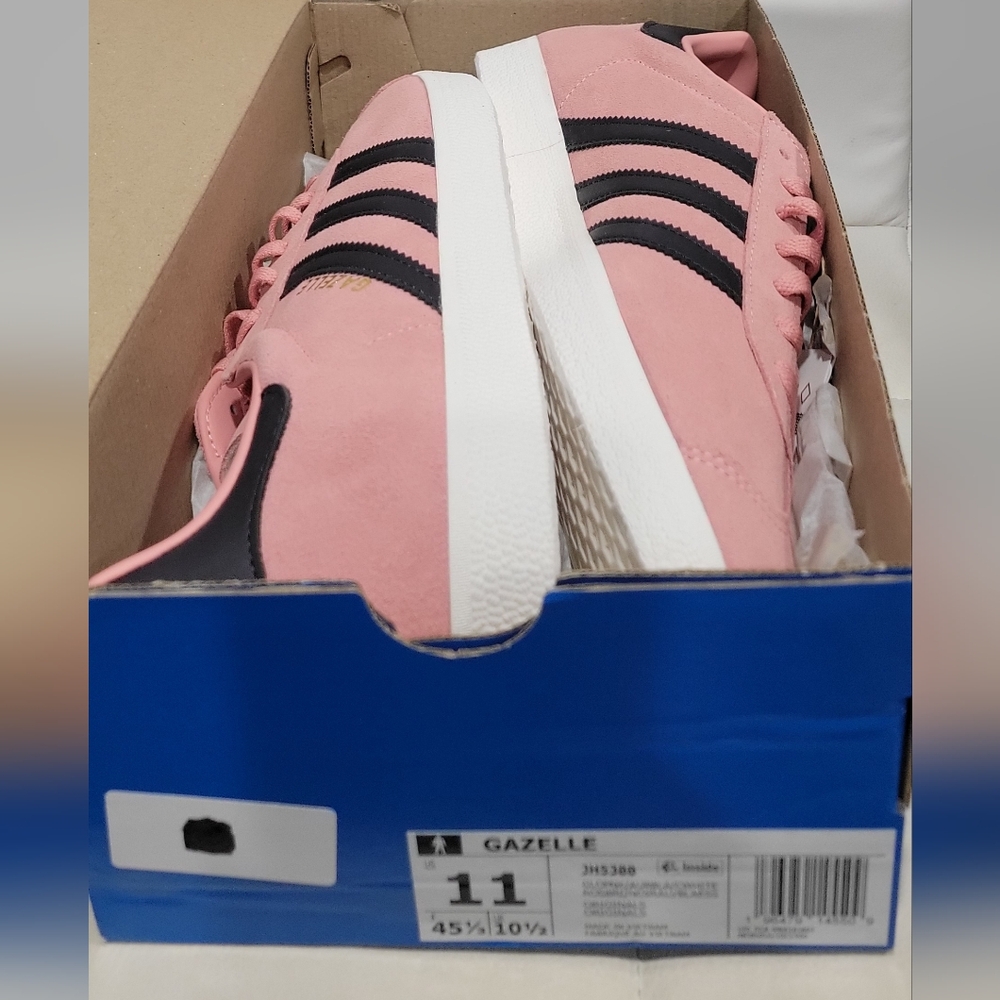 Adidas Gazelle shoe Glow Pink/Aurora Black/Core White Mens Size 11 - Picture 9 of 9